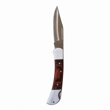 Folding Knife with Wooden Handle and 22.3cm Overall Length
