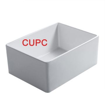 24 Inch Porcelain Rectangle Basin Sink for Farmhouse Kitchens