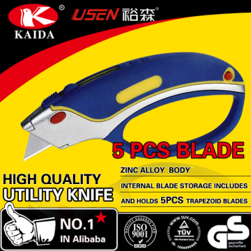 Heavy Duty wallpaper tool knife With 5 PCS extra Blades