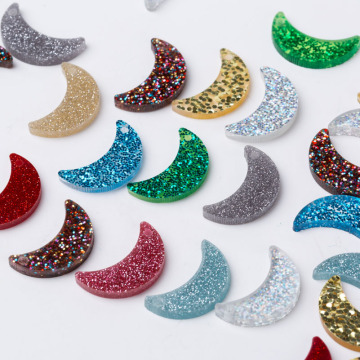 Taidian Laser Cut Moon Shape Giltter Acrylic Earring Jewelry Finding Earring Supplier 20pieces/lot Different shape