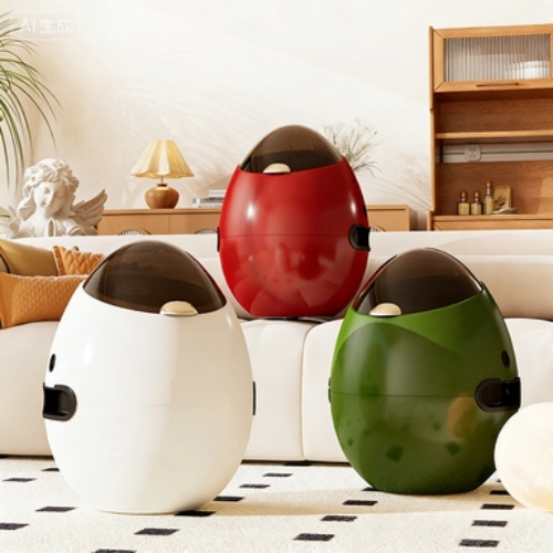 Luxury Oval Trash Can Dual Compartment Waste Bin