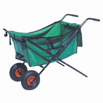 Double-wheel Foldable Tool Cart with Steel Frame and 50kg Loading Capacity