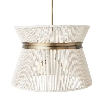 Custom Modern Simple Vintage Round Woven Chandelier Pendant Light
