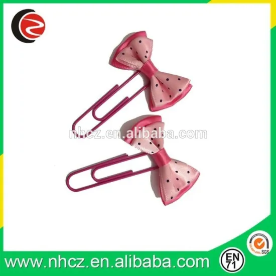 Pink Fabric Bookmark with Bowknot