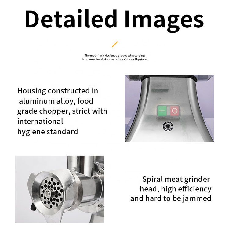 Stainless Steel Commercial Electric Meat Mincer Grinder Machine for Restaurant And Home