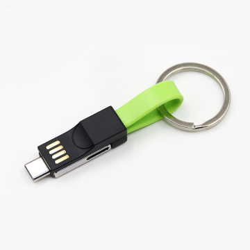 Yijiashishang 3 in 1 Key Chain Portable Magnetic Charging Sync Data Cable 8 Pin Micro USB and Type-C with CE ROHS Certificate and Patent