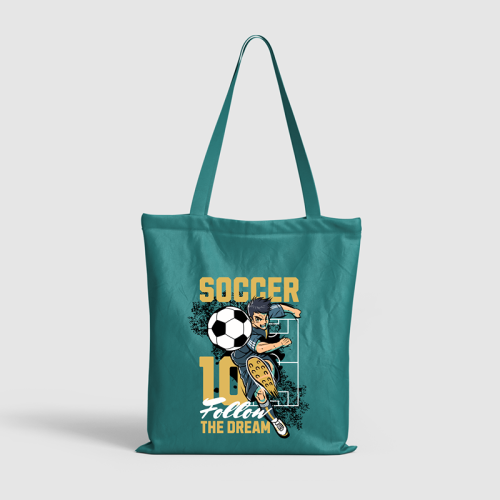 Football-themed Pattern Canvas Tote Bag