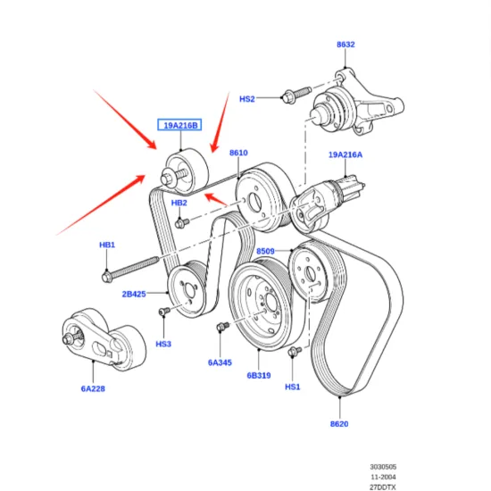 Drive Belt Tensioner PQS50020 for Range Rover 1994-2001: Suitable Replacement Part