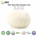 OEM ODM Sıcak Yumuşak Kış Fantezi Boyalı Yüksek Mukavemetli Yün Polyester Karışımı İplik El Örgü ve Tığ İşi için 50g 55m