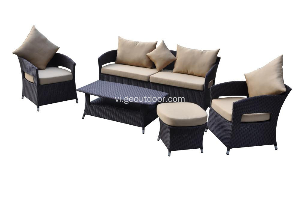 Bộ bàn ghế sofa nhôm sân vườn 5 chiếc