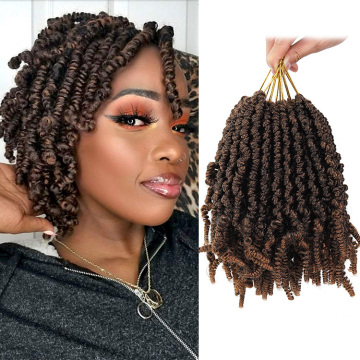 8Inch Short Pre Spring Twist Crochet Braids Hair  Synthetic Braiding Hair Extensions Jamaican Bounce Curl Twist