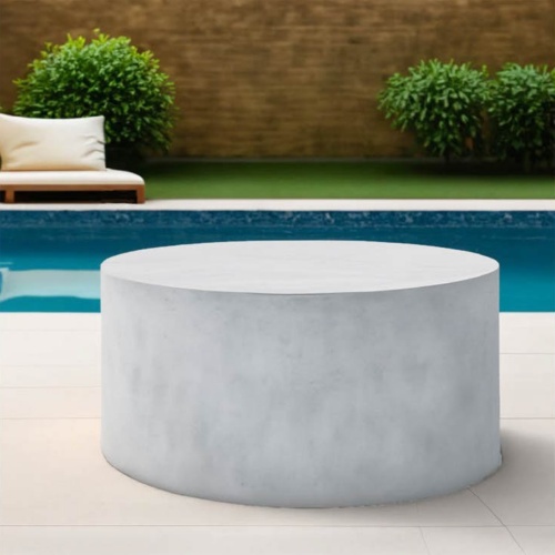 Moderner minimalistischer Betonrunde Terrasse Tisch