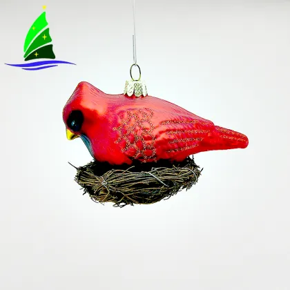 Artdargon new design cardinal glass bird tree decoration ornaments for Christmas