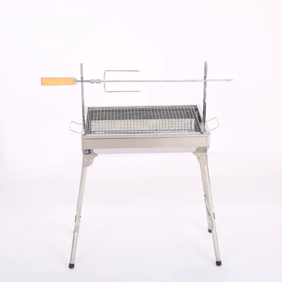 Picnic Folding Charcoal Barbecue Camping Portable Stainless BBQ Grill With Roast Chicken
