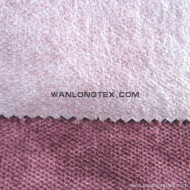 Corduroy velvet fabric with backing for sofa cover