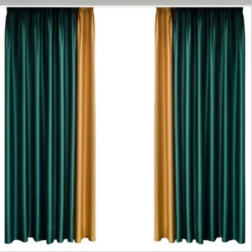 High-Quality Blackout Window Curtains Made of Solid Cotton Fabric with Two Tones for Living Room