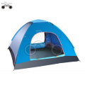 double door green camping tent for 3-4 person