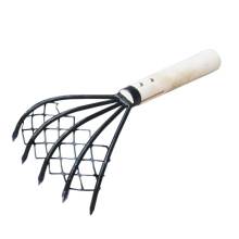 With Net Dig Seafood Conch 5 Claw Clam Rake Home Tool Wood Handle Pitchfork