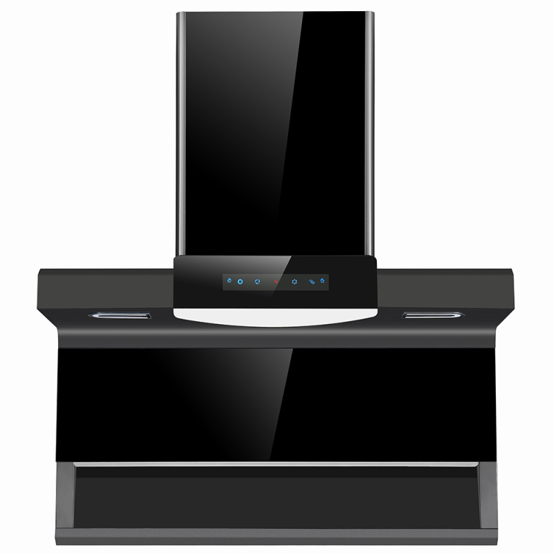 High end household kitchen chimney large suction range hood gas stove package automatic cleaning 7-shaped range hood