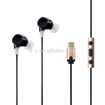 Novelty Mobile Phone Accessories Colorful Type C Style In-ear Headphone Super Quality Black Earphone