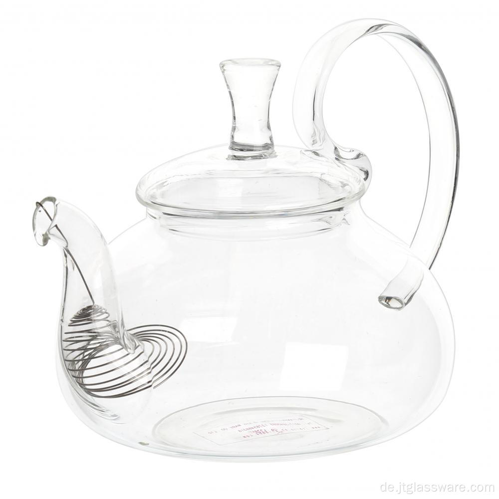 650ml mundgeblasene elegante Teekanne aus Glas