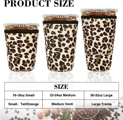 Reusable Iced Coffee Sleeve Neoprene Insulator Sleeve