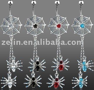 Spider Web Navel Belly Ring Body Jewelry NEW 14 Ga,navel jewelry,navel belly ring