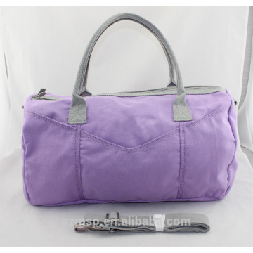 small grey cotton string handle tripper bag solid canvas women duffel bag,travel bag