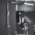 Bathroom Shower Faucets Chrome Set 8" Rainfall Shower Head Tub Spout Sink Faucet 3-Way Single Handle Mixer Tap Bath Shower Set