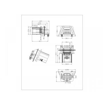 P3.5X6 08P Automotive Right Angle Male Connector