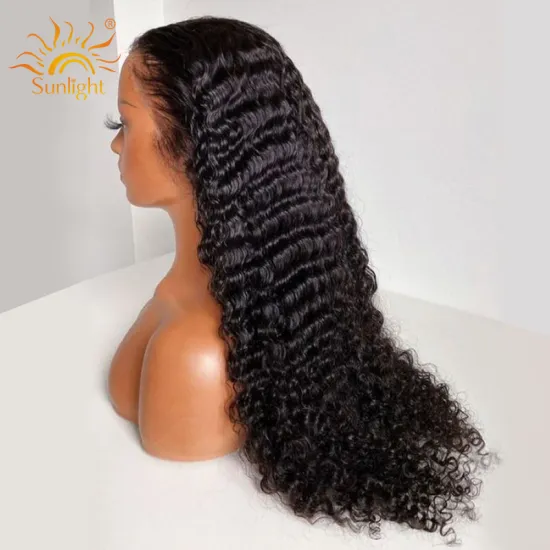 Sunlight Wig Raw Cambodian Virgin Cheap Lace Front Ear To ear Frontal Pre Plucked With Baby Hair Short Curly Human Hair