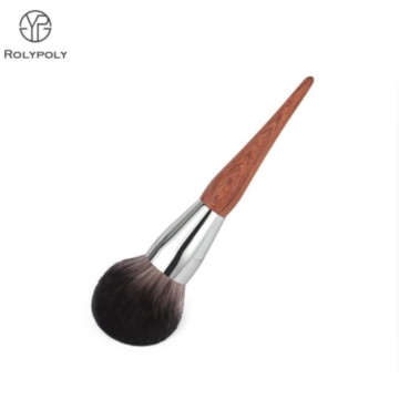 Brosse de maquillage en poudre professionnelle en bois ronde en bois