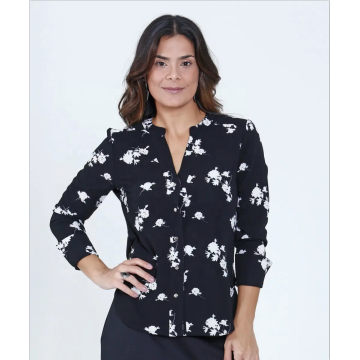 Custom women printed shirt long sleeve blouse