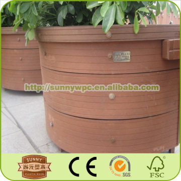 wood plastic composite cheap garden flower pots bright color wpc flower pot
