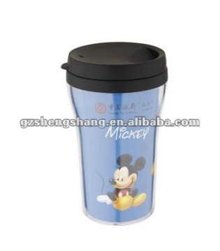 double plastic mug with FDA & SGS test, Eco-friendly