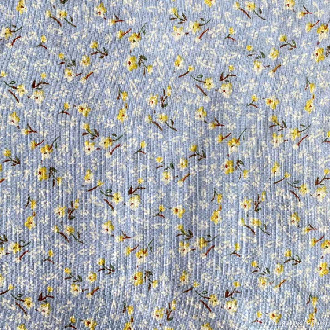 45S Dernier motif fleur fleur imprimé à 100% Viscose tissu