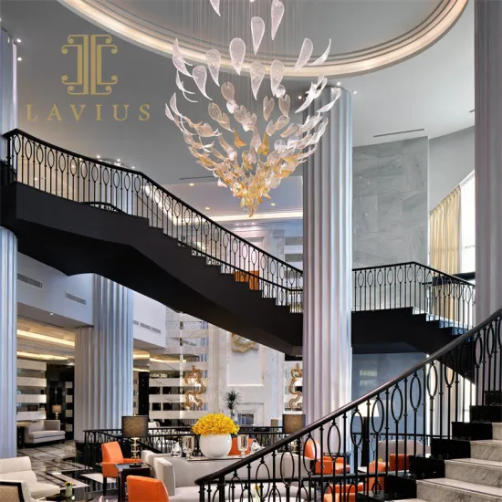 Modern Elegant Villa Large Foryer Staircase Chandelier