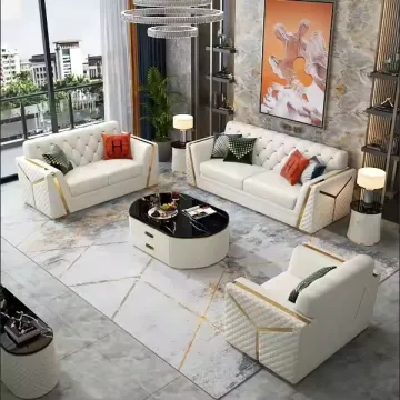 Modern Light Luxury Leather Sofa for Living Room, Hotel, and Office