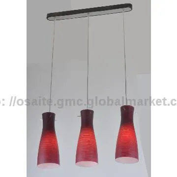 modern red glass pendant light
