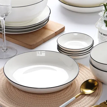 Superior Deep Royal Plate European Style Porcelain Dinnerware Set