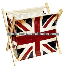 Colorful print wood magazine racks foldable