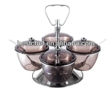 Kinox AS 4-bowl Tinted transparent condiment server