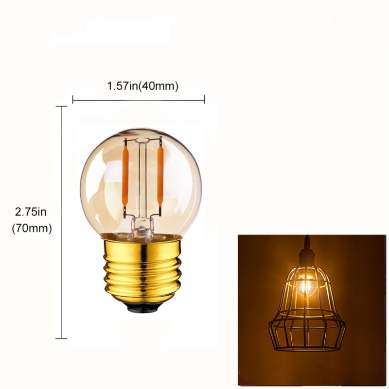 White And Gold Edison BulbsofSmall Round Light Bulbs