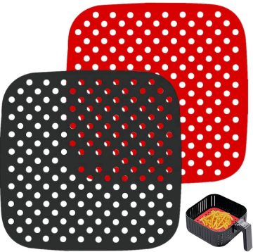 Non-Stick Silicone Air Fryer Liners for 7.5/8.5 Inch Square & 9 Inch Round Baskets