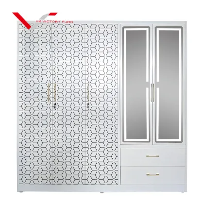 Modern 5-Door Swing Wardrobe: Customized Bedroom Furniture Design