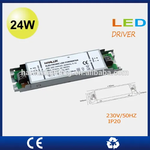 24W DC 24V indoor super slim LED power supply driver