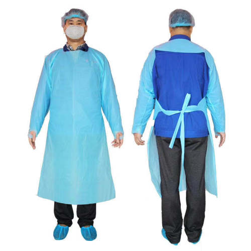 Protective clothing disposable cpe gown/apron CE and FDA certified long sleeve with thumb holes