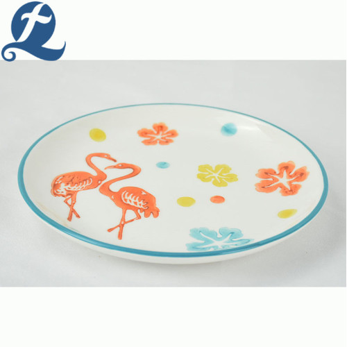 Piatto in ceramica con decalcomania delicata con design stampato personalizzato