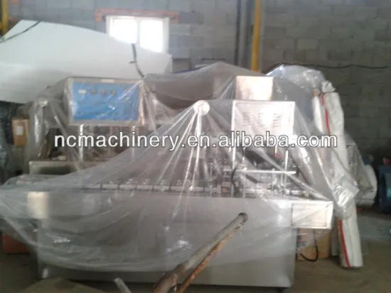 Plastic cup filling and sealing machine