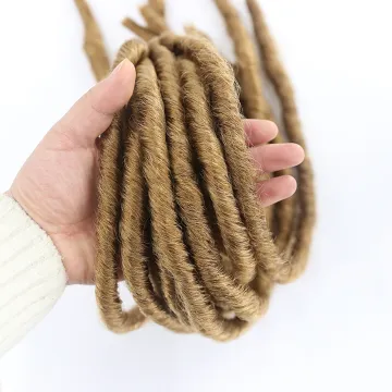 X-TRESS Brown Faux Locs Braids Straight Hair Extensions 20 Inch Long Soft Crochet Hair Braided Synthetic Afro Dreadlocks Hair